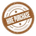 HIRE PURCHASE text on brown round grungy stamp