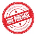 HIRE PURCHASE text on red round grungy stamp