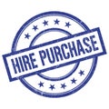 HIRE PURCHASE text written on blue vintage round stamp