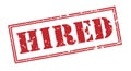 Hired red stamp Royalty Free Stock Photo