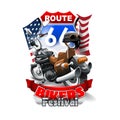 Vintage Motorcycle, Bikers Festival logo.