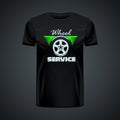 Vintage t-shirt template with Wheel service Royalty Free Stock Photo