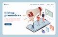 Hiring Promoters Isometric Landing Page