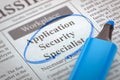 We are Hiring Application Security Specialist. 3D. Royalty Free Stock Photo