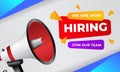 We are hiring banner with megaphone. Join our team