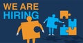We are Hiring blue banner with puzzle pieces