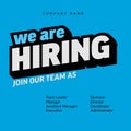 We are hiring blue minimalistic flyer template with big letters