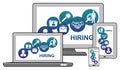 Hiring concept on different devices Royalty Free Stock Photo