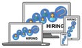 Hiring concept on different devices Royalty Free Stock Photo