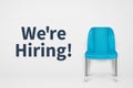 We are hiring concept. Vacant office chair. Empty seat business recruiting vector background