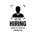 We are hiring design poster with man icon.Open vacancy design template. Join our team Royalty Free Stock Photo