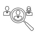 Hiring Employee Icon In Outline Style