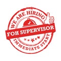 We are hiring FOH - red printable lable