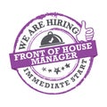 We are hiring front of the house manager - purple printable lable