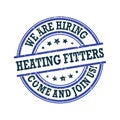 We are hiring Heating Fitters - red printable label