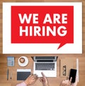 WE ARE HIRING Human Resources Interview professionals working fine Recruitment Job Royalty Free Stock Photo