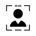 We are hiring icon. Recruiting or hiring, open vacancy symbol. Business recruiting sign. Vector illustration. EPS 10. Royalty Free Stock Photo