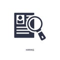 hiring icon on white background. Simple element illustration from human resources concept