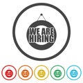 We are hiring icons in color circle buttons