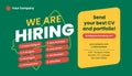 Hiring job social media banner template. Open recruitment announcement