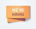we are hiring join us sticker vacancy open recruitment human resources concept horizontal Royalty Free Stock Photo