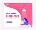 We are hiring landing page design, vector
