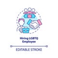 Hiring LGBTQ employee concept icon