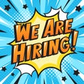 We are hiring message comic book pop art raster