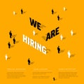 We are hiring minimalistic yellow flyer template with people icons