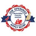 We are hiring Motorbike courier. Apply Now! - stamp / label for print