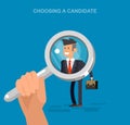 Hiring process concept with candidate selection Royalty Free Stock Photo