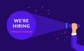 We are hiring a product manager flat vector neon illustration for ui ux web and mobile design