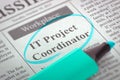 We are Hiring IT Project Coordinator. 3D.