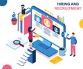 Hiring and Recruiting new People for the Company Isometric Artwork Concept Royalty Free Stock Photo