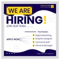 We are Hiring recruitment open vacancy design, We are hiring join to team, job hiring, job vacancy