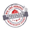 We are hiring Restaurant manager - immediate start