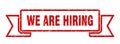 we are hiring ribbon. we are hiring grunge band sign.