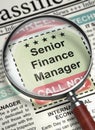 We are Hiring Senior Finance Manager. 3D.