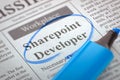 We are Hiring Sharepoint Developer. 3D. Royalty Free Stock Photo