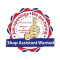 We are hiring Shop assistant - job openings