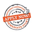 We are hiring shuttering carpenters. immediate start!- stamp / label