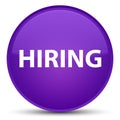 Hiring special purple round button