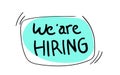 We are hiring text on bubble Royalty Free Stock Photo
