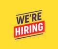 We are hiring vacancy employee poster. Vacancy wanted yellow background banner design.