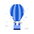 We are hiring vector illustration concept with characters and air balloons. Modern vector illustration in flat style for landing