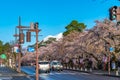 Hirosaki city street view in spring season sunny day