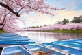 Full bloom Sakura - Cherry Blossom at Hirosaki park in Japan Royalty Free Stock Photo