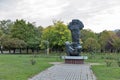 Hiroshima art monument in city park Racianske myto. Bratislava, Slovakia.