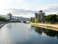 Hiroshima dome and a river Royalty Free Stock Photo