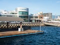 Ferry docks at Ujina passenger terminal of Hiroshima port